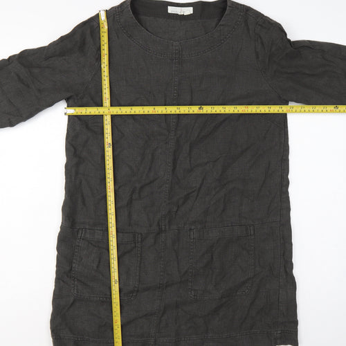 Seasalt Cornwall Women’s Black Size 10 Ramie Cotton Shift Tunic Dress