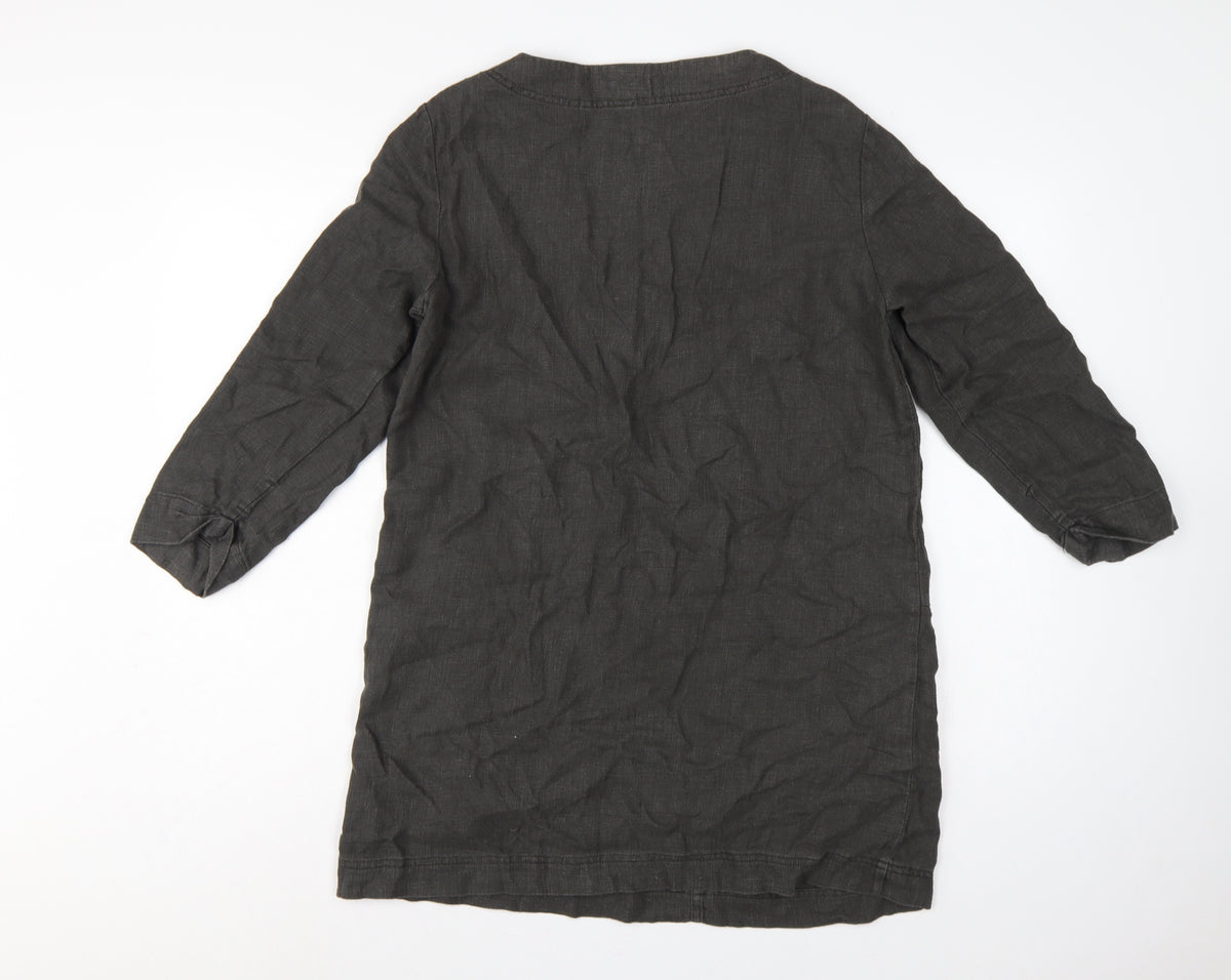 Seasalt Cornwall Women’s Black Size 10 Ramie Cotton Shift Tunic Dress