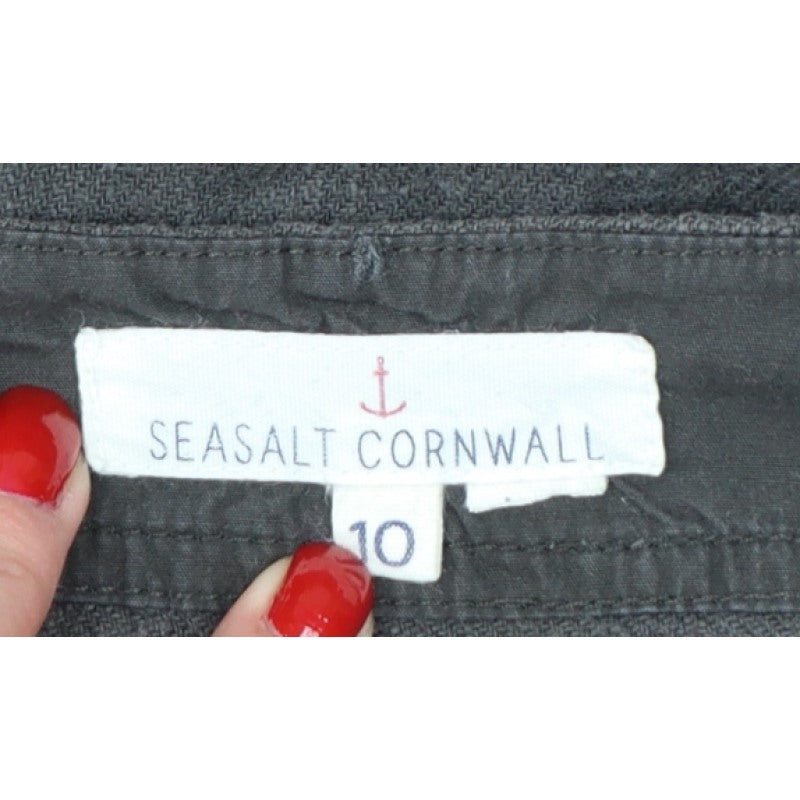 Seasalt Cornwall Women’s Black Size 10 Ramie Cotton Shift Tunic Dress