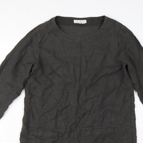 Seasalt Cornwall Women’s Black Size 10 Ramie Cotton Shift Tunic Dress