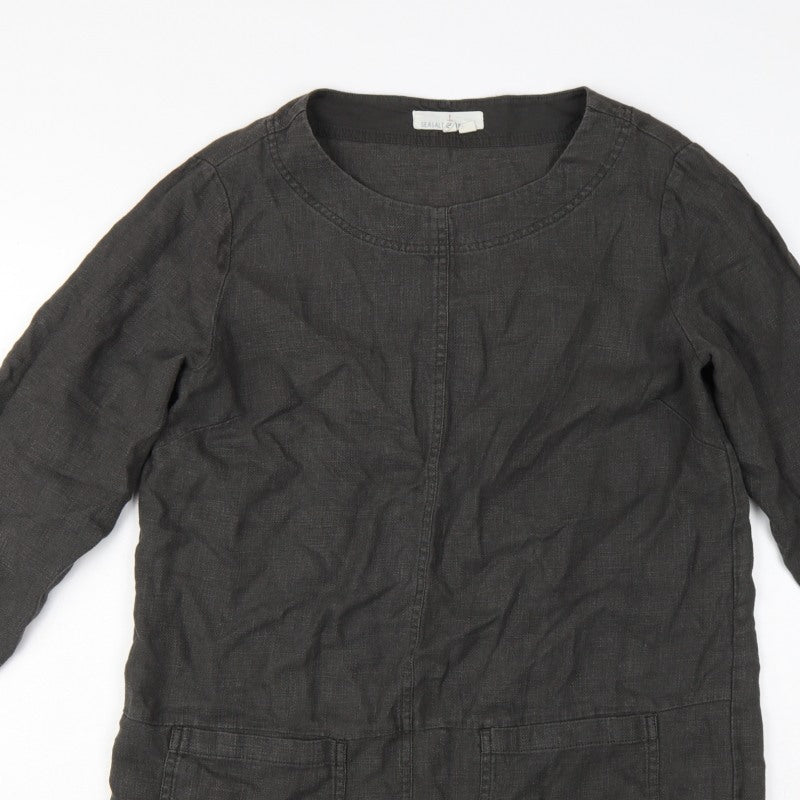 Seasalt Cornwall Women’s Black Size 10 Ramie Cotton Shift Tunic Dress