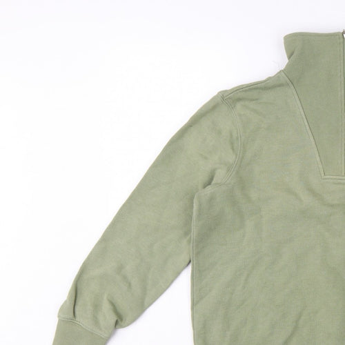 Crew Clothing Company Women’s Green UK 10 1/4 Zip Henley Sweatshirt