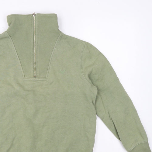 Crew Clothing Company Women’s Green UK 10 1/4 Zip Henley Sweatshirt