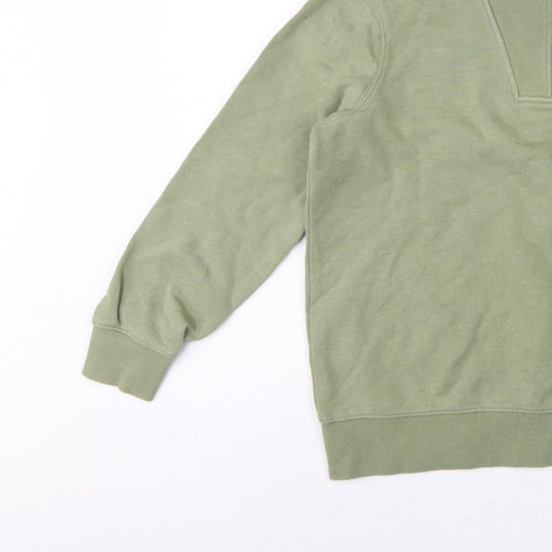 Crew Clothing Company Women’s Green UK 10 1/4 Zip Henley Sweatshirt