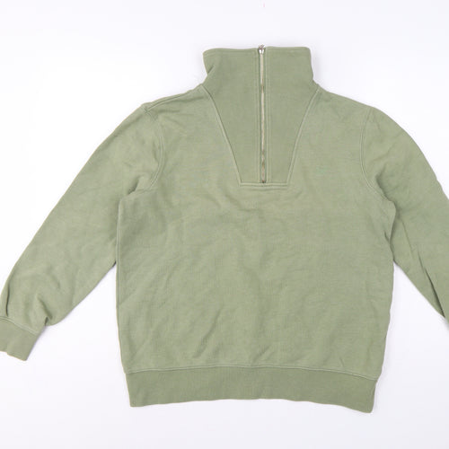 Crew Clothing Company Women’s Green UK 10 1/4 Zip Henley Sweatshirt