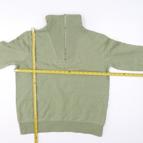 Crew Clothing Company Women’s Green UK 10 1/4 Zip Henley Sweatshirt