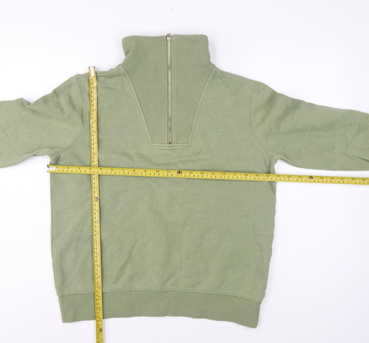 Crew Clothing Company Women’s Green UK 10 1/4 Zip Henley Sweatshirt