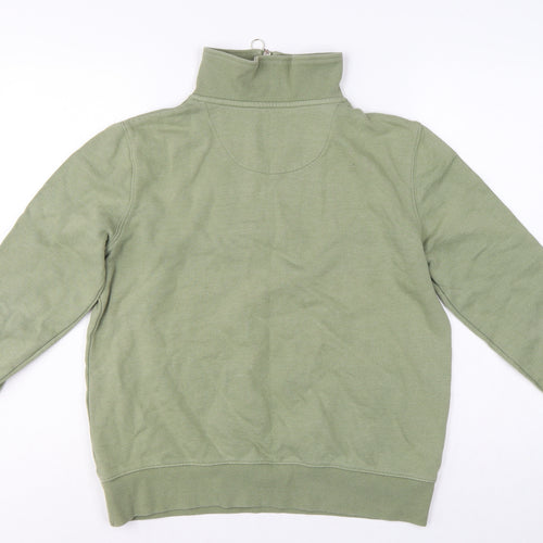 Crew Clothing Company Women’s Green UK 10 1/4 Zip Henley Sweatshirt
