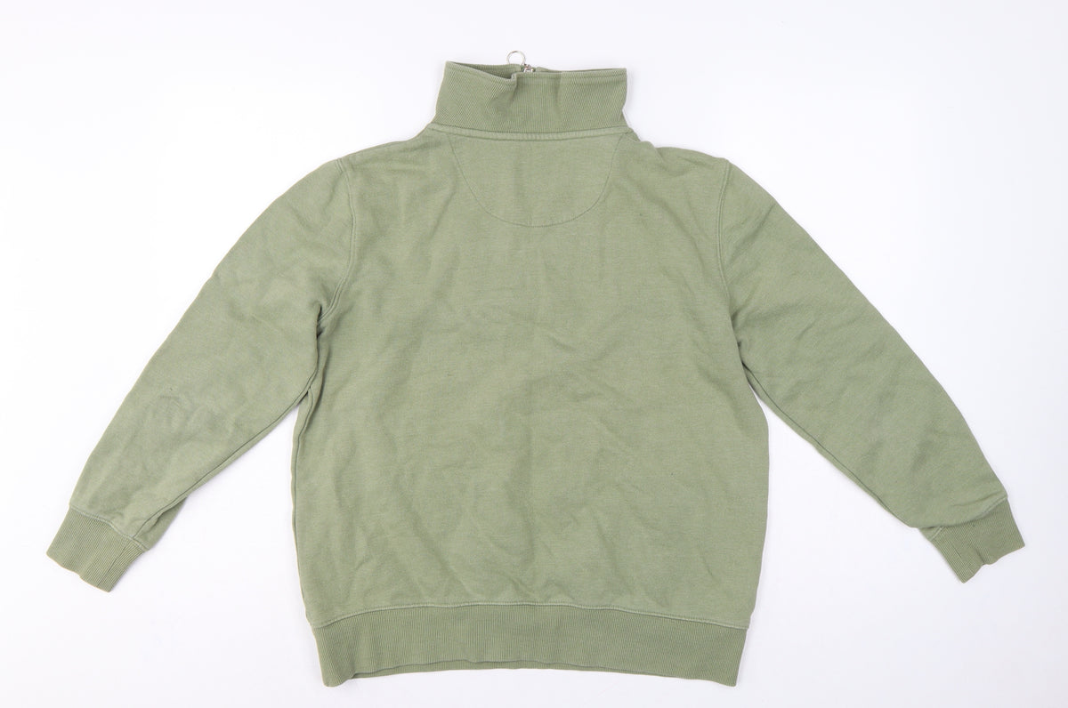 Crew Clothing Company Women’s Green UK 10 1/4 Zip Henley Sweatshirt