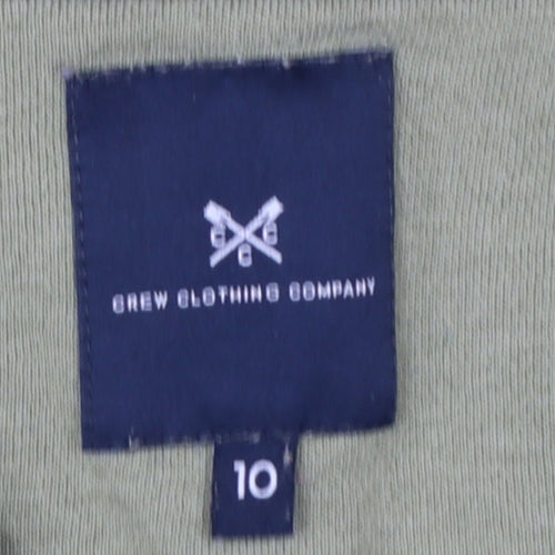 Crew Clothing Company Women’s Green UK 10 1/4 Zip Henley Sweatshirt