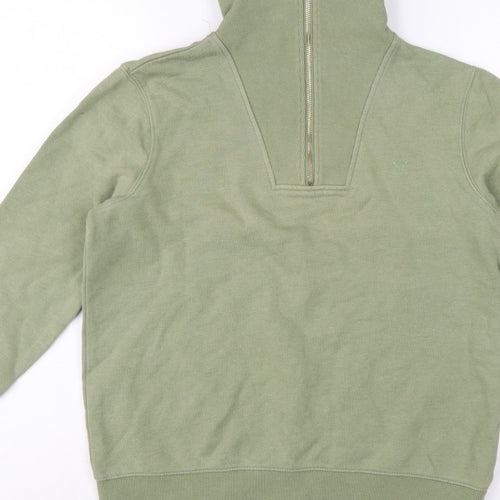 Crew Clothing Company Women’s Green UK 10 1/4 Zip Henley Sweatshirt