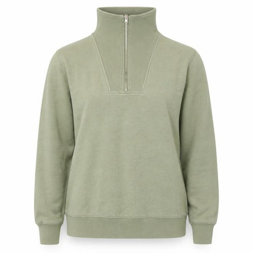 Crew Clothing Company Women’s Green UK 10 1/4 Zip Henley Sweatshirt