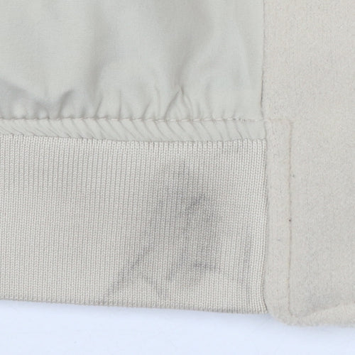 H&M Smiley Women Beige S Varsity Bomber Jacket Snap Padded