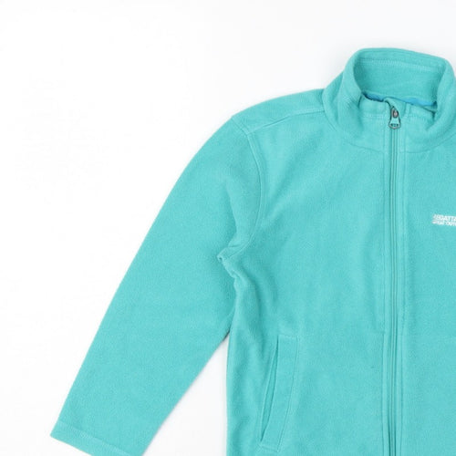 Regatta Girls Green 7-8 Years Full Zip Fleece Sweatshirt Pockets