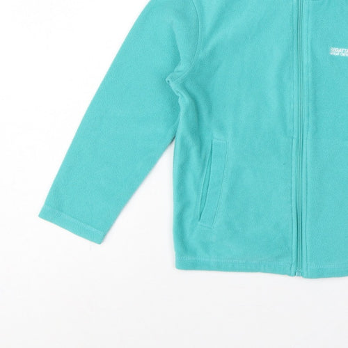Regatta Girls Green 7-8 Years Full Zip Fleece Sweatshirt Pockets