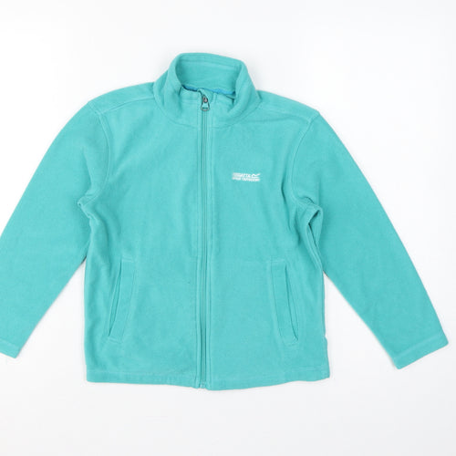 Regatta Girls Green 7-8 Years Full Zip Fleece Sweatshirt Pockets