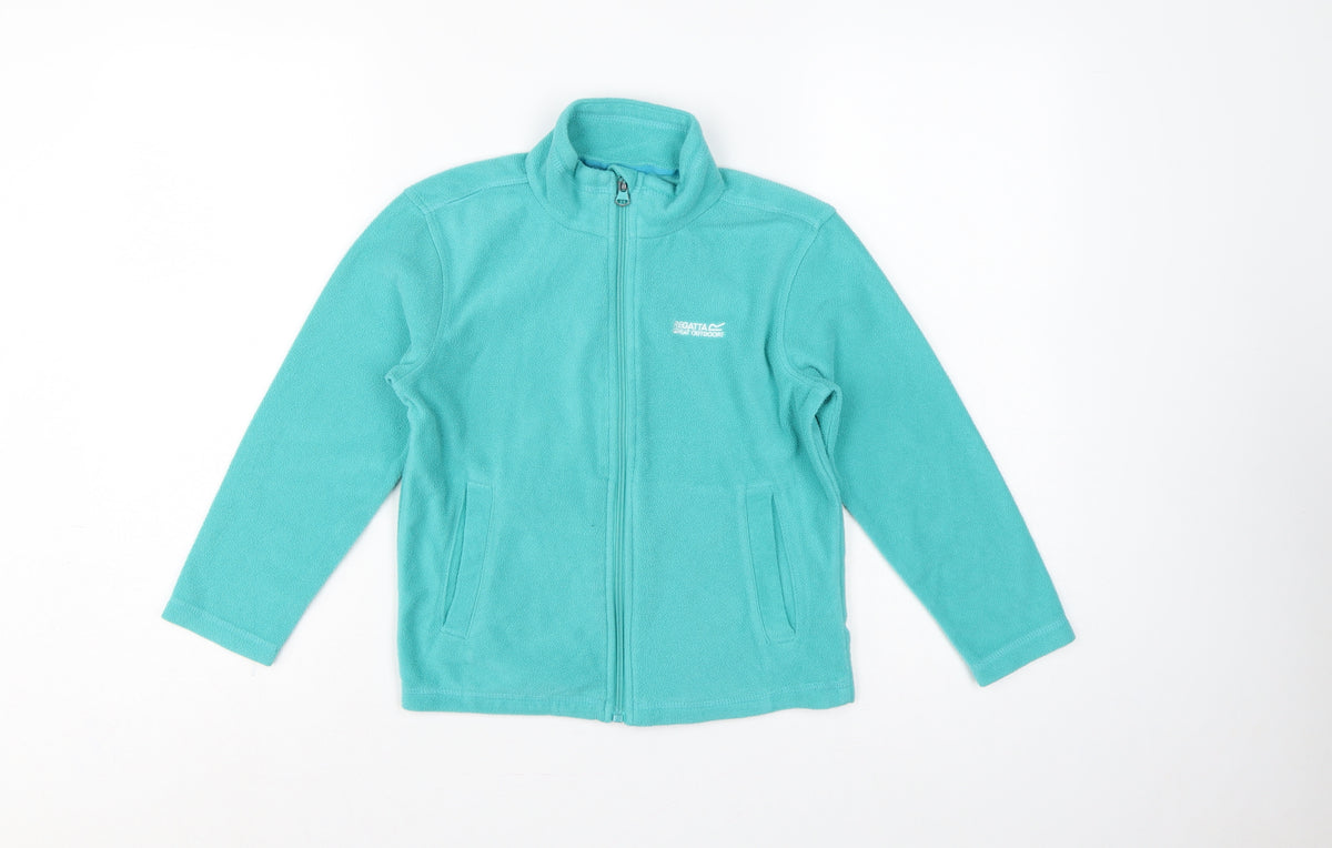 Regatta Girls Green 7-8 Years Full Zip Fleece Sweatshirt Pockets