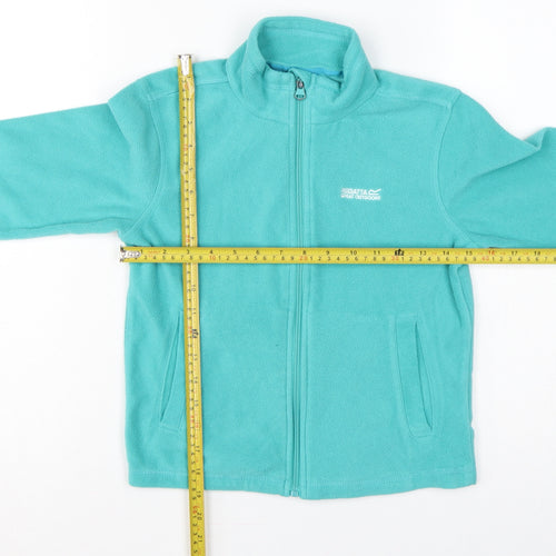 Regatta Girls Green 7-8 Years Full Zip Fleece Sweatshirt Pockets