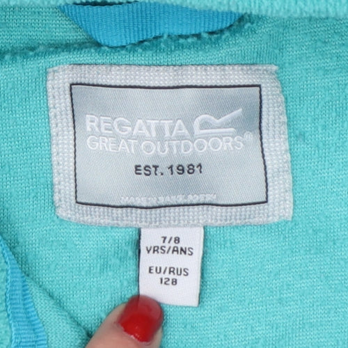 Regatta Girls Green 7-8 Years Full Zip Fleece Sweatshirt Pockets