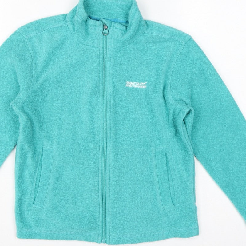Regatta Girls Green 7-8 Years Full Zip Fleece Sweatshirt Pockets