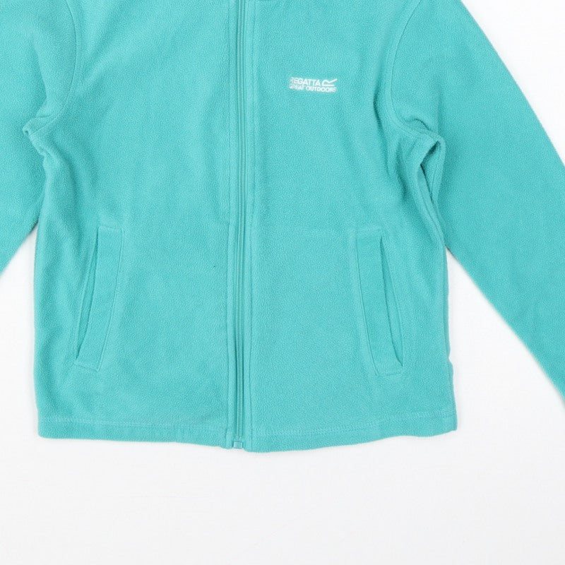 Regatta Girls Green 7-8 Years Full Zip Fleece Sweatshirt Pockets