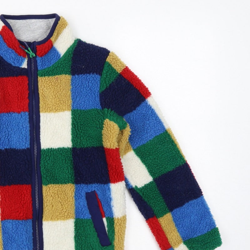 Mini Boden Girls Multicoloured 8-9 Years Patchwork Fleece Zip Jacket