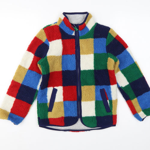 Mini Boden Girls Multicoloured 8-9 Years Patchwork Fleece Zip Jacket