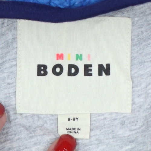Mini Boden Girls Multicoloured 8-9 Years Patchwork Fleece Zip Jacket