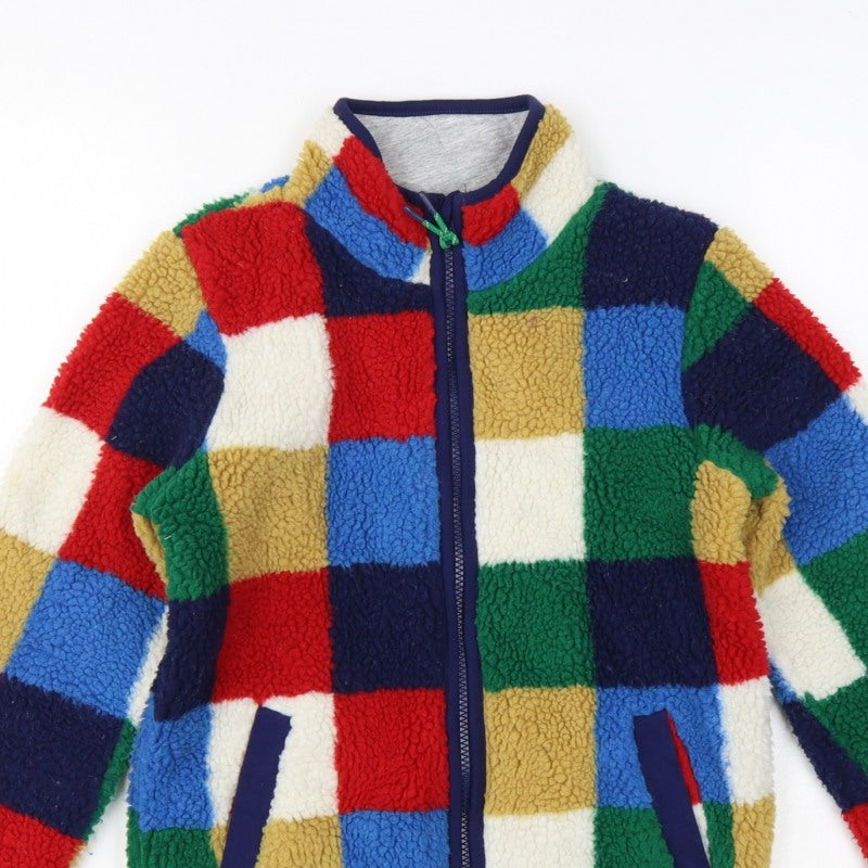 Mini Boden Girls Multicoloured 8-9 Years Patchwork Fleece Zip Jacket