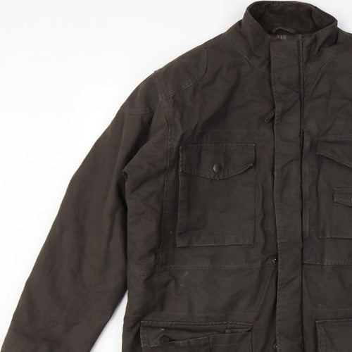 Wolsey Men Brown L Military Jacket Cotton Insulated Utility Coat