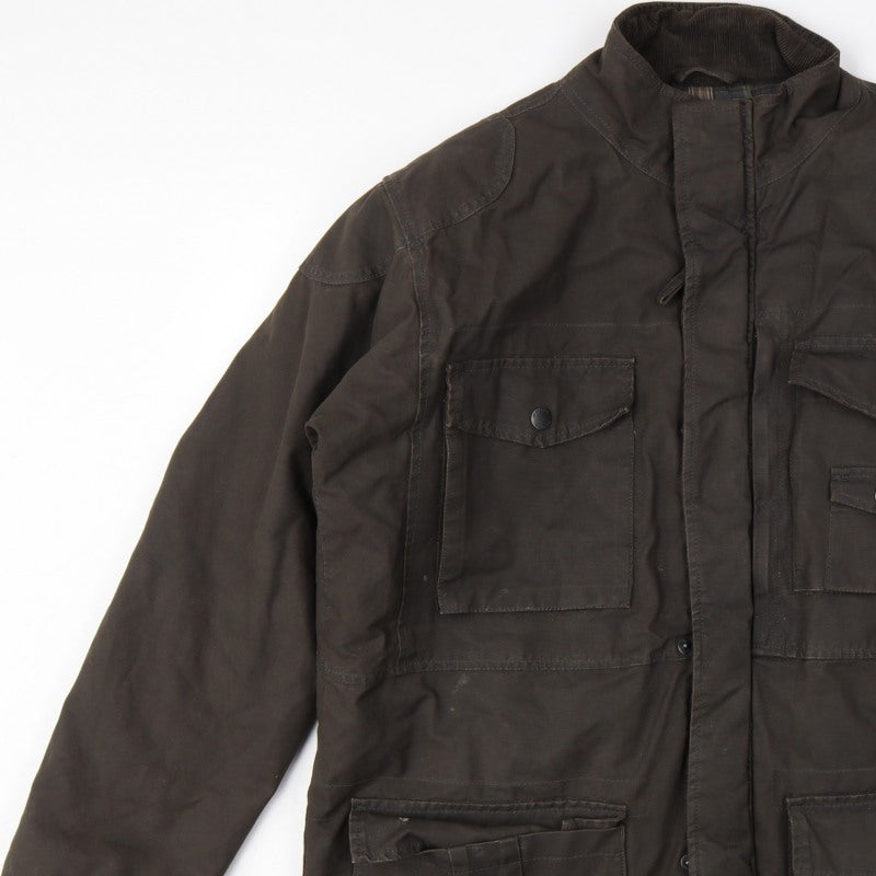 Wolsey Men Brown L Military Jacket Cotton Insulated Utility Coat