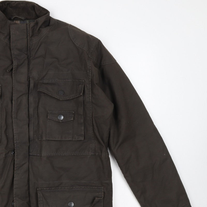 Wolsey Men Brown L Military Jacket Cotton Insulated Utility Coat