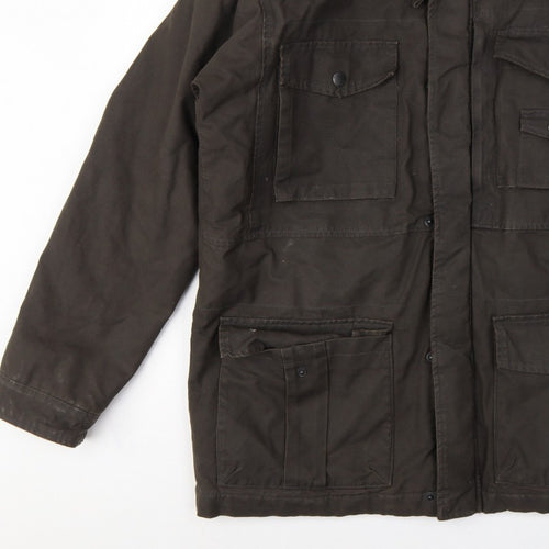 Wolsey Men Brown L Military Jacket Cotton Insulated Utility Coat