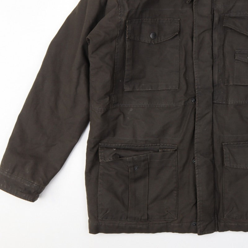 Wolsey Men Brown L Military Jacket Cotton Insulated Utility Coat
