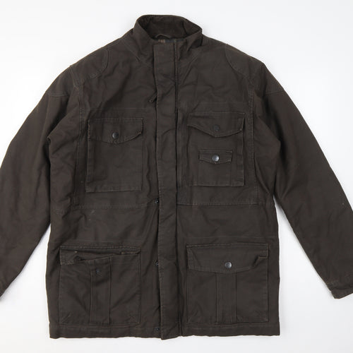Wolsey Men Brown L Military Jacket Cotton Insulated Utility Coat