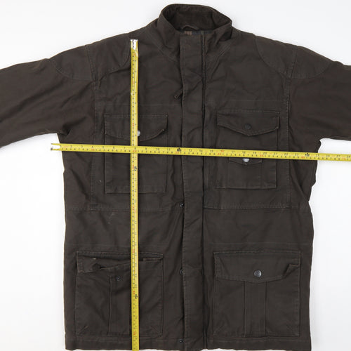 Wolsey Men Brown L Military Jacket Cotton Insulated Utility Coat