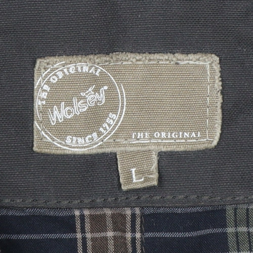 Wolsey Men Brown L Military Jacket Cotton Insulated Utility Coat