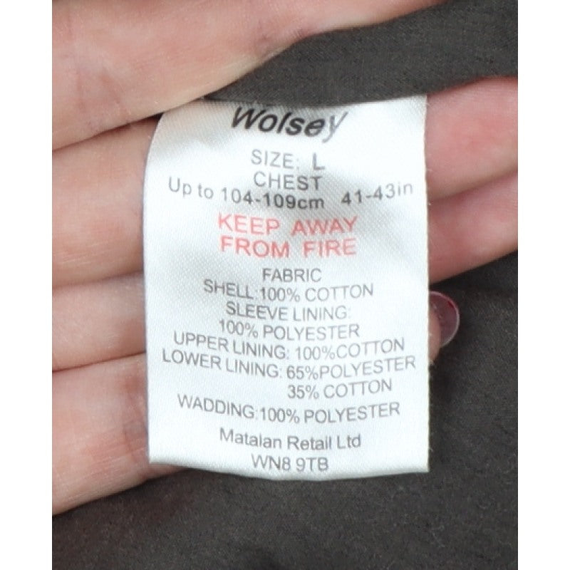 Wolsey Men Brown L Military Jacket Cotton Insulated Utility Coat