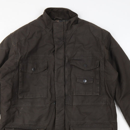 Wolsey Men Brown L Military Jacket Cotton Insulated Utility Coat