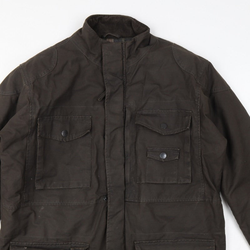 Wolsey Men Brown L Military Jacket Cotton Insulated Utility Coat