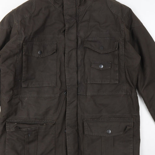 Wolsey Men Brown L Military Jacket Cotton Insulated Utility Coat