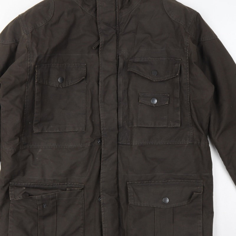 Wolsey Men Brown L Military Jacket Cotton Insulated Utility Coat