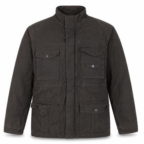 Wolsey Men Brown L Military Jacket Cotton Insulated Utility Coat