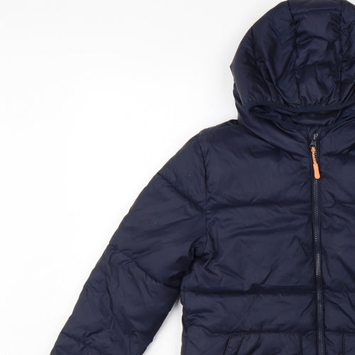 Mango Girls Navy Blue 11-12 Years Hooded Padded Puffer Jacket