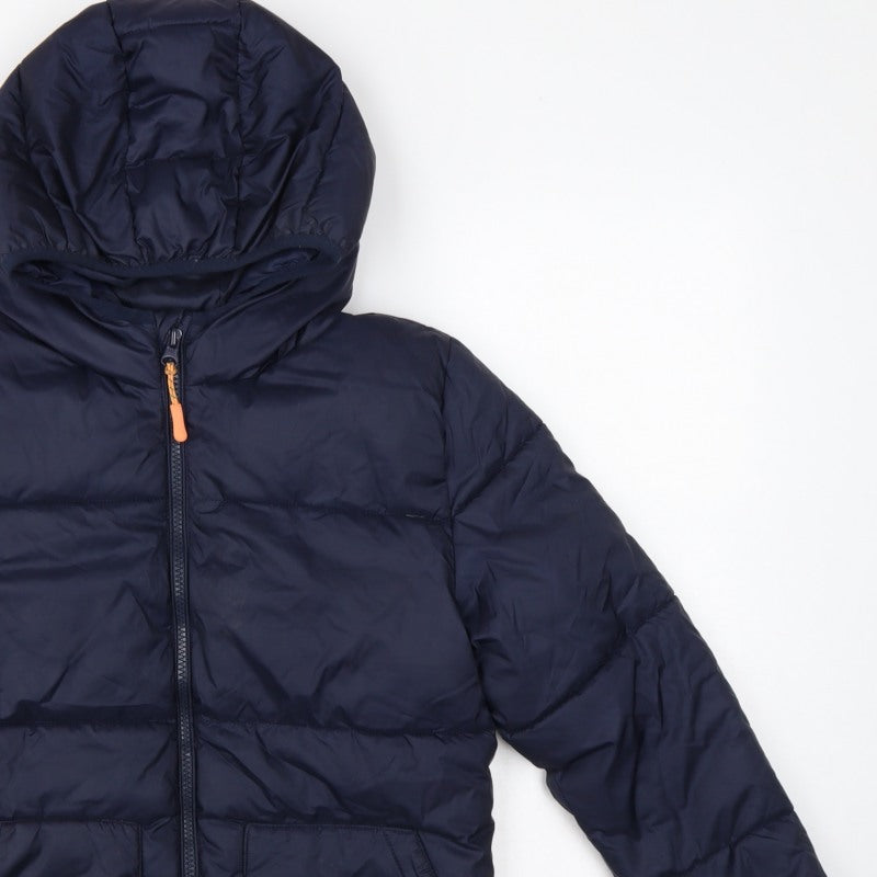 Mango Girls Navy Blue 11-12 Years Hooded Padded Puffer Jacket