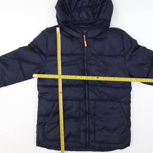 Mango Girls Navy Blue 11-12 Years Hooded Padded Puffer Jacket