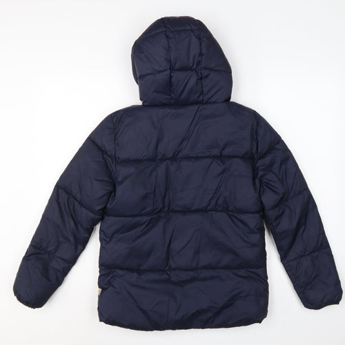 Mango Girls Navy Blue 11-12 Years Hooded Padded Puffer Jacket