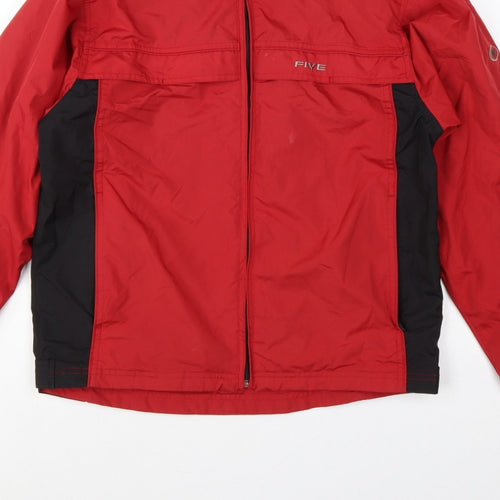Five Seasons Men's Red Black S Waterproof Windbreaker Hooded Jacket