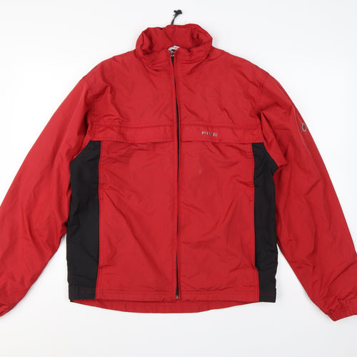 Five Seasons Men's Red Black S Waterproof Windbreaker Hooded Jacket