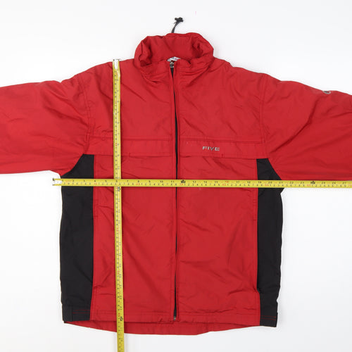 Five Seasons Men's Red Black S Waterproof Windbreaker Hooded Jacket